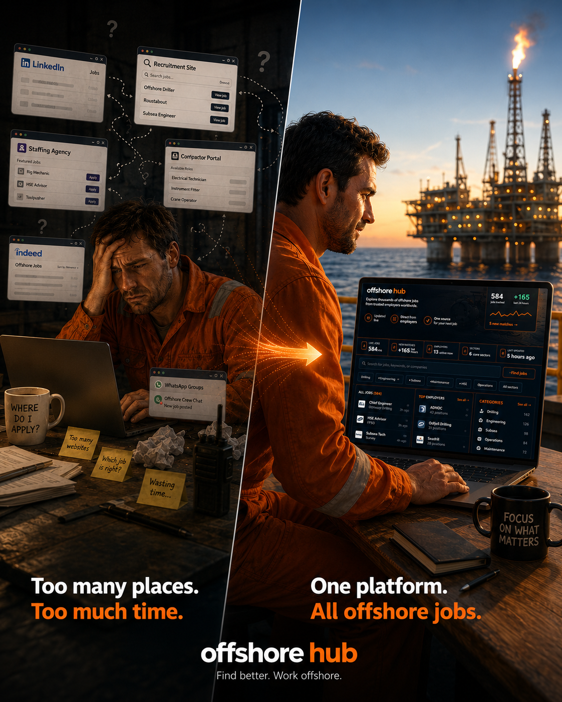 Offshore Hub simplifies offshore job search from many scattered sources into one platform